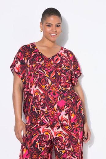 Plus size veliki brojevi Bluza kratkih rukava V ovratnika za punije
