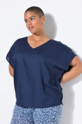 Plus size veliki brojevi Bluza kratkih rukava V ovratnika za punije