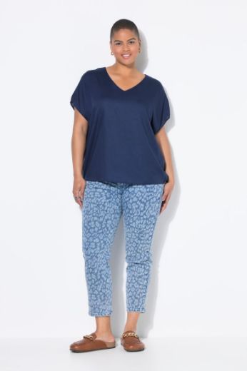 Plus size veliki brojevi Bluza kratkih rukava V ovratnika za punije