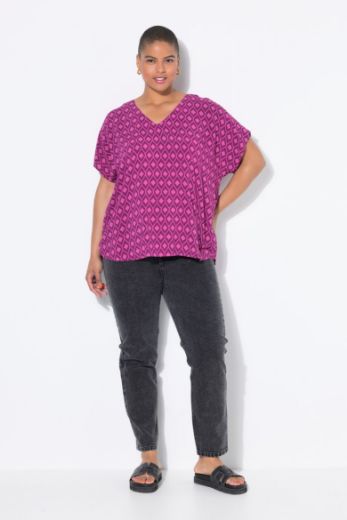 Plus size veliki brojevi Bluza kratkih rukava V ovratnika za punije