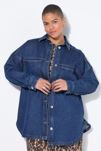 Plus size veliki brojevi Košulja dugih rukava od trapera za punije