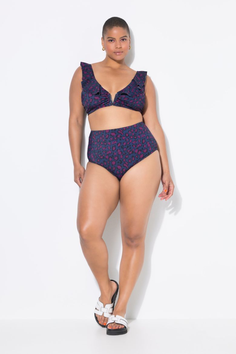 Plus size veliki brojevi Kupaći kostim gornji dio s leopard uzorkom za punije