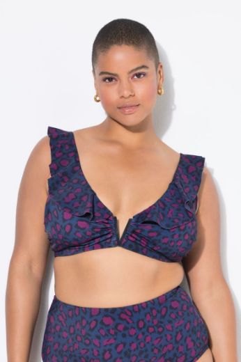 Plus size veliki brojevi Kupaći kostim gornji dio s leopard uzorkom za punije