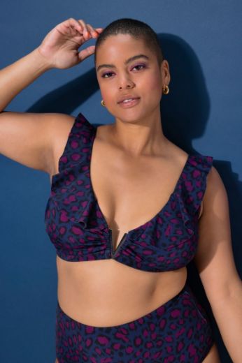 Plus size veliki brojevi Kupaći kostim gornji dio s leopard uzorkom za punije