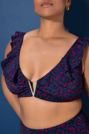 Plus size veliki brojevi Kupaći kostim gornji dio s leopard uzorkom za punije
