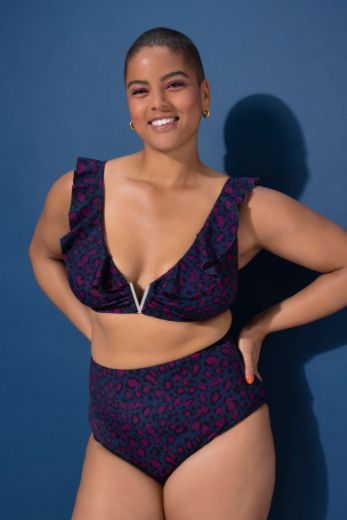 Plus size veliki brojevi Kupaći kostim donji dio visokog struka s leopard uzorkom za punije