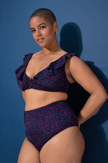 Plus size veliki brojevi Kupaći kostim donji dio visokog struka s leopard uzorkom za punije