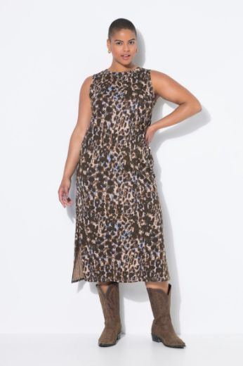 Plus size veliki brojevi Haljina maxi bez rukava s leopard uzorkom za punije