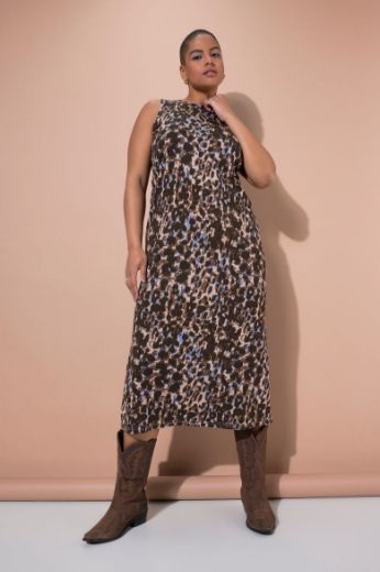 Plus size veliki brojevi Haljina maxi bez rukava s leopard uzorkom za punije