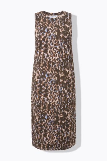 Plus size veliki brojevi Haljina maxi bez rukava s leopard uzorkom za punije