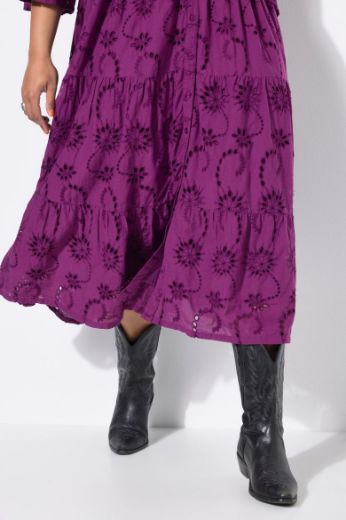 Plus size veliki brojevi Haljina maxi 3/4 rukava na volane za punije