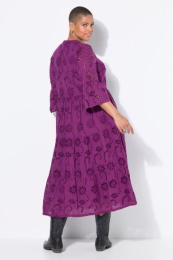 Plus size veliki brojevi Haljina maxi 3/4 rukava na volane za punije