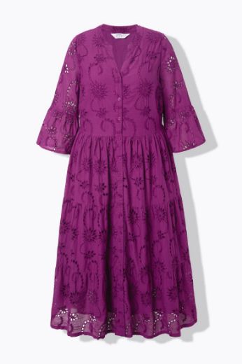 Plus size veliki brojevi Haljina maxi 3/4 rukava na volane za punije