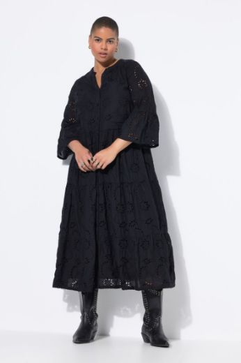 Plus size veliki brojevi Haljina maxi 3/4 rukava na volane za punije