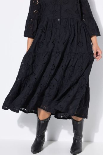 Plus size veliki brojevi Haljina maxi 3/4 rukava na volane za punije