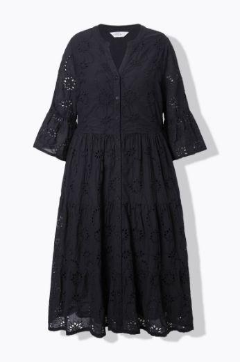Plus size veliki brojevi Haljina maxi 3/4 rukava na volane za punije