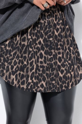 Plus size veliki brojevi Suknja slojevita s leopard uzorkom za punije