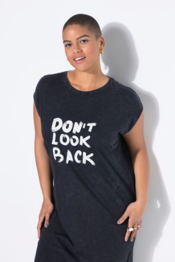 Plus size veliki brojevi Haljina midi kratkih rukava okruglog ovratnika za punije