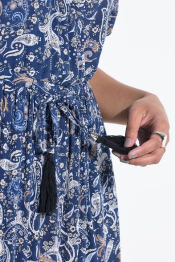 Plus size veliki brojevi Haljina maxi kratkih rukava na volane za punije