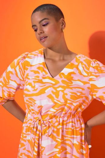 Plus size veliki brojevi Haljina midi 3/4 rukava A kroja za punije