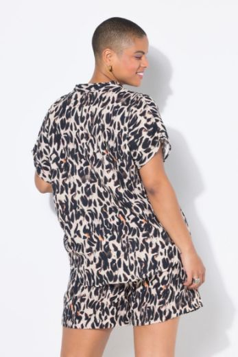 Plus size veliki brojevi Bluza kratkih rukava od muslina za punije
