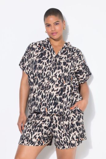 Plus size veliki brojevi Bluza kratkih rukava od muslina za punije