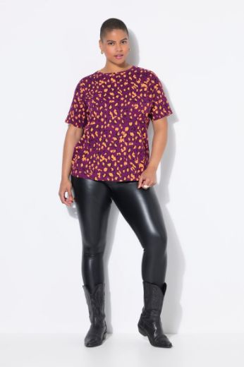 Plus size veliki brojevi Majica kratkih rukava s leopard uzorkom za punije