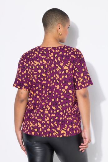 Plus size veliki brojevi Majica kratkih rukava s leopard uzorkom za punije