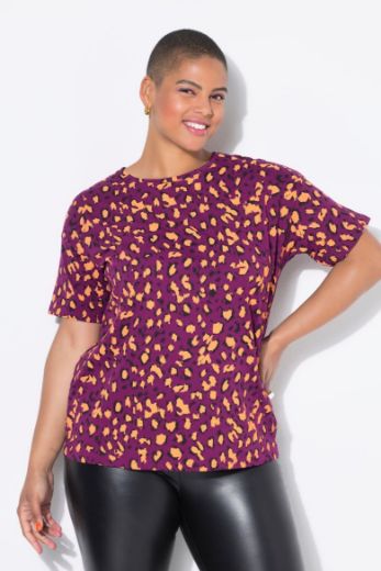 Plus size veliki brojevi Majica kratkih rukava s leopard uzorkom za punije