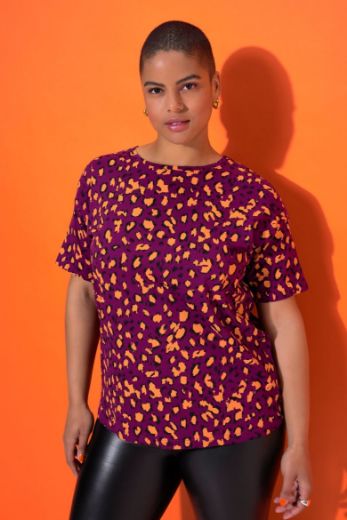 Plus size veliki brojevi Majica kratkih rukava s leopard uzorkom za punije