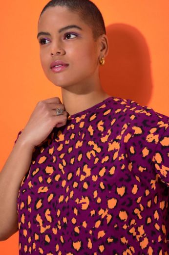 Plus size veliki brojevi Majica kratkih rukava s leopard uzorkom za punije