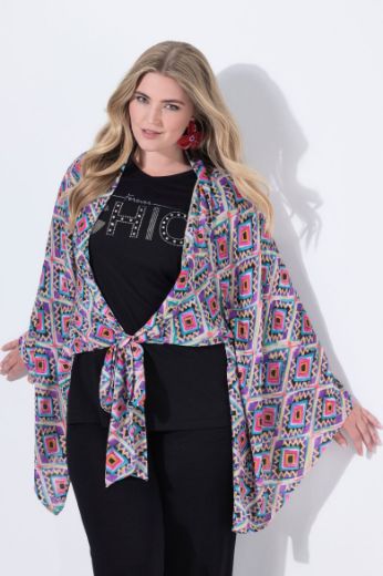 Plus size veliki brojevi Bluza bolero na vezanje s prednje strane za punije