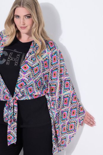 Plus size veliki brojevi Bluza bolero na vezanje s prednje strane za punije
