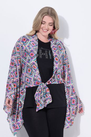 Plus size veliki brojevi Bluza bolero na vezanje s prednje strane za punije