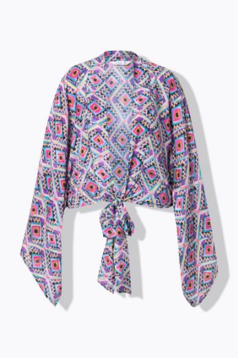 Plus size veliki brojevi Bluza bolero na vezanje s prednje strane za punije