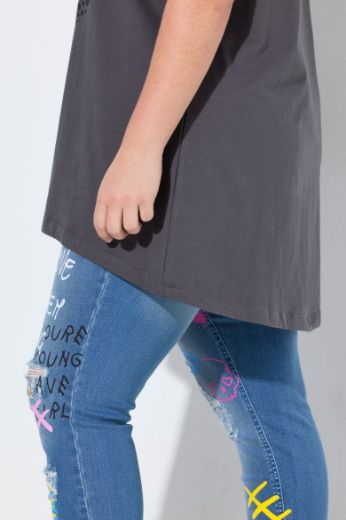 Plus size veliki brojevi Majica kratkih rukava A kroja za punije