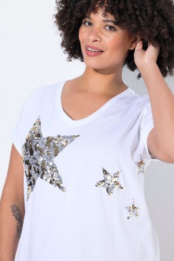Plus size veliki brojevi Majica kratkih rukava V ovratnika za punije