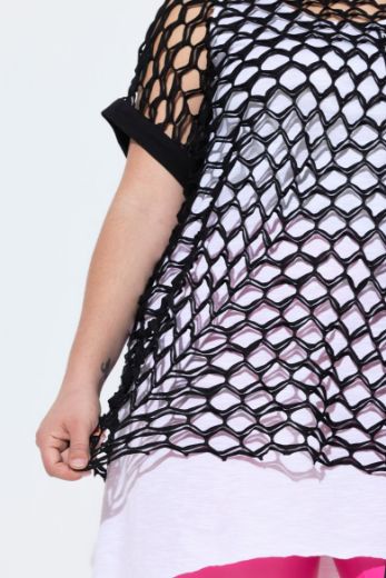 Plus size veliki brojevi Majica kratkih rukava mrežasta za punije