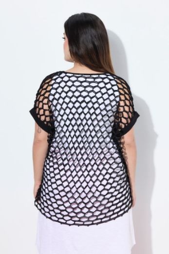 Plus size veliki brojevi Majica kratkih rukava mrežasta za punije