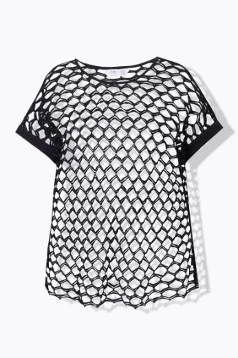Plus size veliki brojevi Majica kratkih rukava mrežasta za punije