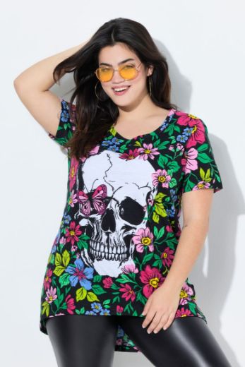 Plus size veliki brojevi Majica kratkih rukava V ovratnika za punije