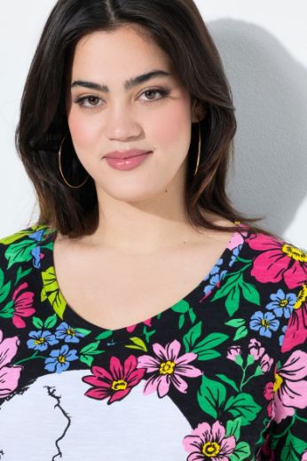 Plus size veliki brojevi Majica kratkih rukava V ovratnika za punije