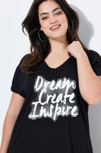 Plus size veliki brojevi Majica kratkih rukava dužeg kroja s resama za punije