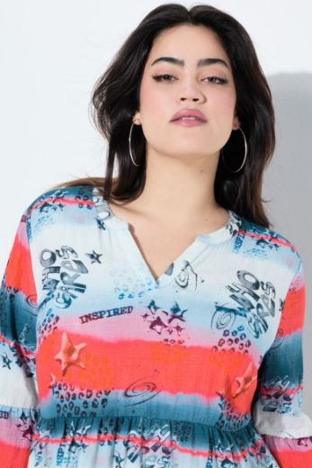Plus size veliki brojevi Haljina dugih rukava od muslina za punije