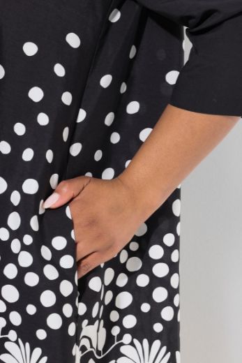 Plus size veliki brojevi Haljina midi 3/4 rukava A kroja za punije