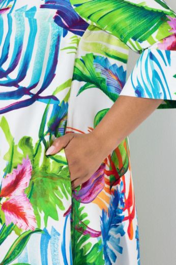 Plus size veliki brojevi Haljina midi 3/4 rukava A kroja za punije
