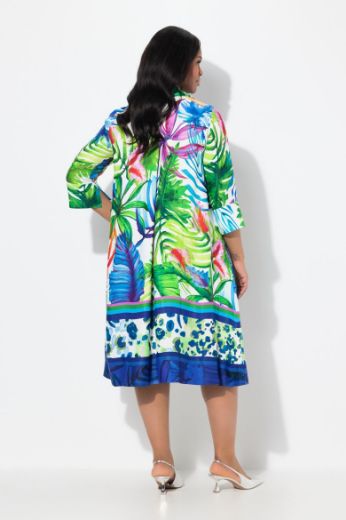 Plus size veliki brojevi Haljina midi 3/4 rukava A kroja za punije