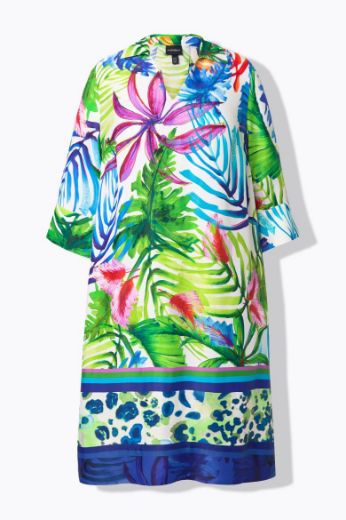 Plus size veliki brojevi Haljina midi 3/4 rukava A kroja za punije
