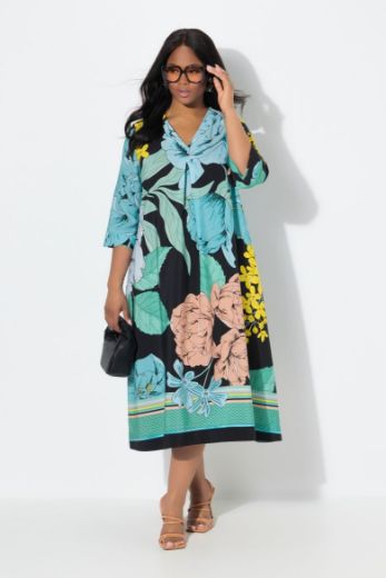 Plus size veliki brojevi Haljina midi 3/4 rukava za punije