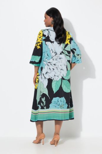 Plus size veliki brojevi Haljina midi 3/4 rukava za punije